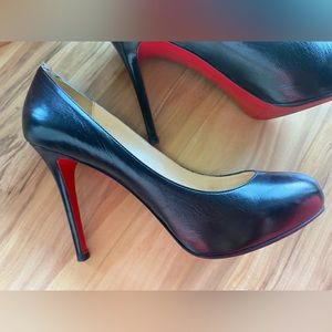 Black Christian Louboutin Pumps with Slight Platform